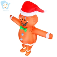 Costume gonflable amusant de bonhomme en pain d'épices pour Halloween, Noël et le Nouvel An, taille plus