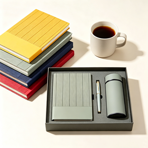 Promo Wholesale Business Luxury A5 Diary Bottle <strong>Set</strong> Customizable PU Leather A5 <strong>Notebook</strong> Gift <strong>Set</strong> With Pen, Thermal Mug - Product Image 3