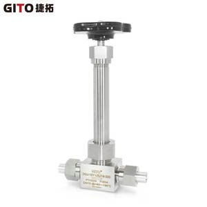 Vanne à aiguille en acier inoxydable soudé haute pression GITO 316L, connecteur cryogénique forgé pour azote liquide - Product Image 1