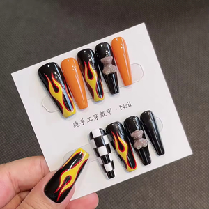 <span class=keywords><strong>Uñas</strong></span> Acrílicas Hechas a Mano de Lujo al por Mayor, 10 Piezas, <span class=keywords><strong>Uñas</strong></span> Artificiales <span class=keywords><strong>Largas</strong></span> y Cuadradas Tipo Stiletto, Reutilizables, de Alta Gama, con Logotipo Personalizado - Product Image 6