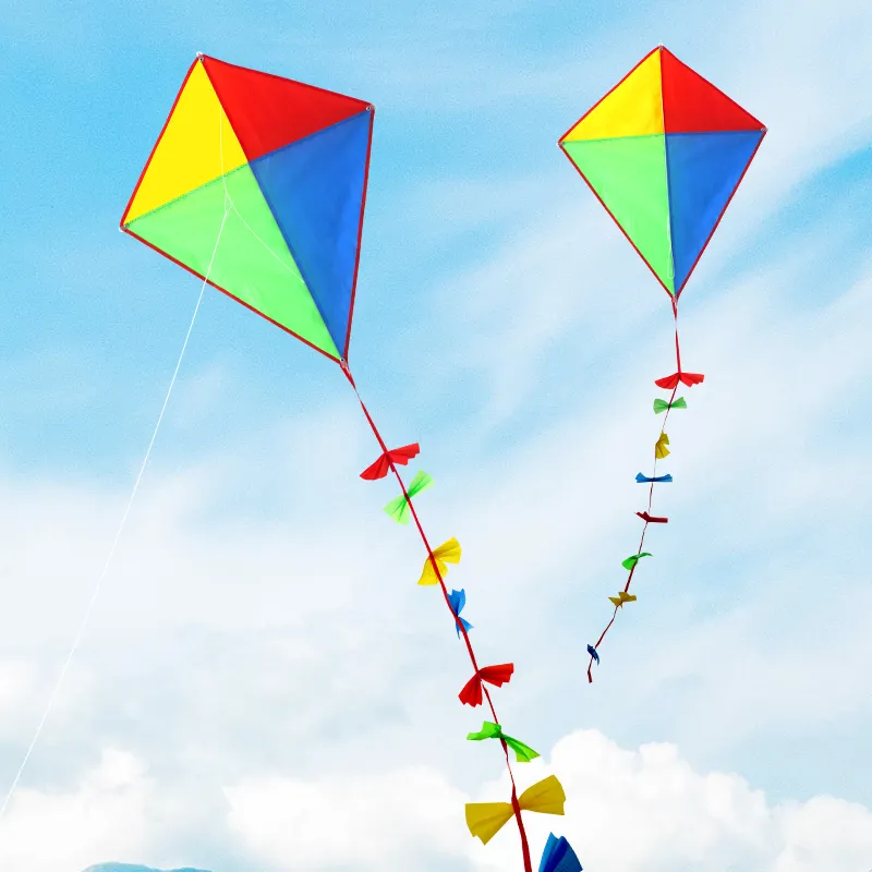 Feito sob encomenda, kite de diamante de kite com amarração longa da fábrica de kite