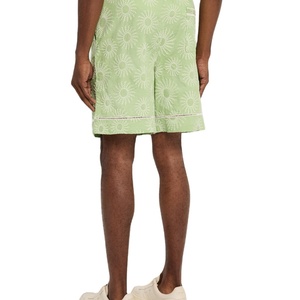 Proveedor OEM, Pantalones Cortos de Lino y Algodón con Cordón y Logotipo Personalizado para Hombre, Pantalones Cortos de Verano Estilo Y2K con Bolsillos para Hombre - Product Image 4