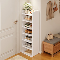 Meuble à chaussures moderne minimaliste en acier, multi-niveaux, 7 étagères, compact, pour coin, étroit, haut, capacité 36-49 paires, pour entrée de maison