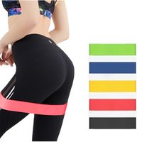 SHENGDE Ensemble de mini-bandes de résistance élastiques personnalisables avec logo, 5 bandes de hanches en TPE pour yoga, pilates, entraînement, gym, fitness, exercice, 60 cm x 5 cm