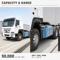 Truk Traktor Sinotruk Howo 6*4 10 Roda 371 Hp Kabin Baru Harga Truk Traktor Bekas untuk Transportasi Kontainer & Logistik