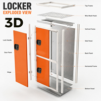 Casier de rangement modulaire en acier avec serrure, unité de stockage en métal galvanisé pour solution de stockage en entrepôt commercial
