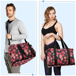 Hawaiian Lifestyle Custom Anthurium Flower Design Travel Foldable Bags Lightweight Large Sport Duffel Bag With Makeup Pouch - Product Image 5