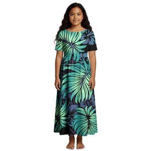 <span class=keywords><strong>Vestidos</strong></span> Hawaianos de Manga Corta para Niña, Vestido Vacacional con Estampado Floral, Vestido <span class=keywords><strong>Aloha</strong></span> con Estampado Floral Personalizado, Ropa Polinesia para Niños - Product Image 1
