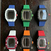 Montre automatique pour homme, blanche, 6702, luxe, carrée, ultra-fine, 7,8 mm, cadran squelette en fibre de carbone, bracelet en nylon, lumineuse, fitness en plein air
