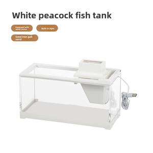 Acuario de Sobremesa Pequeño y Elegante con Diseño Tropical, Apto para Calefacción Silenciosa y Cría con Filtración - Product Image 5