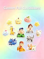 Autocollants personnalisés découpés à la forme, anti-UV, motifs de dessins animés, irisés, mignons, pour scrapbooking, bouteilles d'eau et bagages DIY
