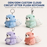 Porte-clés en peluche Otter personnalisé Cloud Circuit, Usine OEM ODM, Cadeau pour événement technologique, Prêt à personnaliser avec logo, Commande en gros de vêtements, Technologie IA