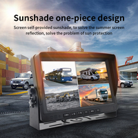 PWAS moule privé 7 pouces AI BSD spot aveugle détection de véhicule humain Quad view Monitor DVR 2MP caméras AI BSD Kit