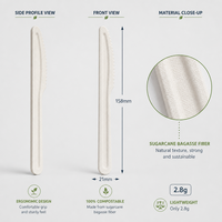 Couteau à lame dentelée en bagasse résistant à la chaleur, compostable et écologique, pour la cuisine domestique et l'usage quotidien