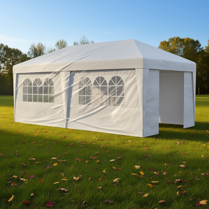 Carpa Plegable Blanca de 10x20 con Doble Puerta, Bolsa con Ruedas y Paredes Laterales, Modelo D0100X35QSP - Product Image 2