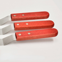 Spatule à gâteau de 8/10/12 pouces, manche en bois, acier inoxydable, bisou droit, courbe, grattoir à déformation, outils de cuisine