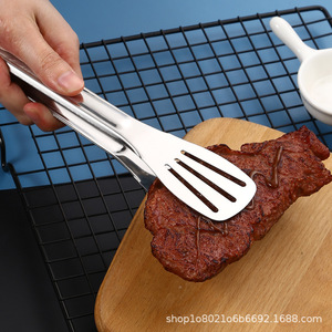 Pinces alimentaires en acier inoxydable, 2 pièces, multifonctions, pour barbecue, steak, cuisson, ustensiles de cuisine - Product Image 4