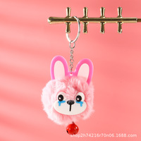 Porte-clés chat en peluche PP de 8 cm, mignon, pendentif de sac, poupée décorative, motif dessin animé, cœur de fille, pour sac à dos, cadeau de Noël pour couple, pour machine à griffes