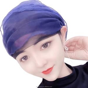 Ramadan YASEEN Eco-friendly Solid Color Turban Long Tail Headscarf Soft Elastic Muslim Breathable Chemo Hat for Women - Product Image 5