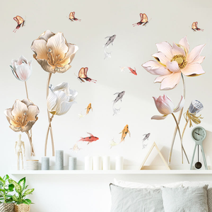 <span class=keywords><strong>Adesivi</strong></span> 3D in PVC <span class=keywords><strong>per</strong></span> Decorazione Soggiorno, Fiori Impermeabili Ecologici Rimovibili Stampati UV <span class=keywords><strong>per</strong></span> <span class=keywords><strong>Pareti</strong></span> - Product Image 3