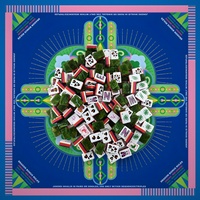 Jeu de Mahjong Américain en Acrylique sur le thème de la Faune Sauvage d'Halloween, Tuiles de Mahjong Faune Sauvage avec Tapis de Mahjong Imprimé Halloween