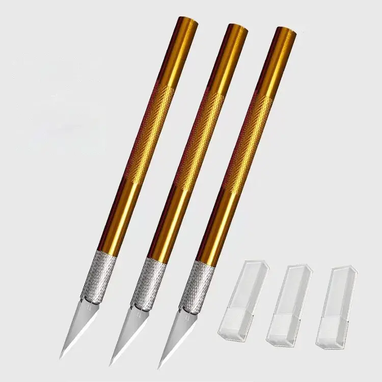 OEM toplu el yapımı oyma bıçağı 26cm 5 adet ekstra bıçaklar ile alüminyum sap bıçak oyma hobi bıçak için