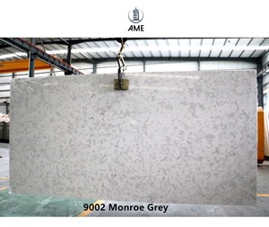 Nhân tạo <span class=keywords><strong>Monroe</strong></span> grey Quartz đá slab đánh bóng đá tấm cho nhà bếp thạch anh Countertop - Product Image 1