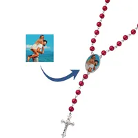 Custom Color rosary necklace Custom PHOTO Beaded Necklaces