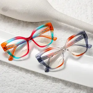 TEENYOUN Spring Candy Color Large Frame Glasses Frame Eyeglass Female INS Style Gradient Dazzling Color Optical Anti Blue Light