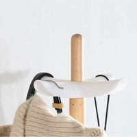 Porte-vêtements multifonctionnel en bois sur pied et porte-parapluies, mobilier de maison design moderne, gain de place pour chambre et hôtel