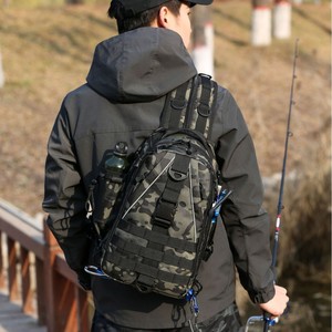 Borsa Multifunzionale per Attrezzatura da Pesca, Zaino in Nylon Idrorepellente con Tasca Porta Bottiglia d'Acqua - Product Image 2