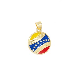 Ciondolo a Forma di Cuore con Bandiera del Venezuela, Placcato in Oro con Finitura Smaltata, Collana con Pendente Oriole '<span class=keywords><strong>Mr</strong></span>. FE' Bestseller - Product Image 5