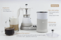 Cafetera Espresso de Diseño Nuevo y Colorido con Espumador de Leche para Capuchinos