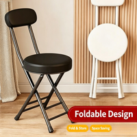 Chaise de salle à manger moderne Conris pliable avec cadre en métal et siège en PU avec dossier pour hôtel et bureau à domicile
