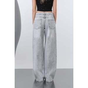 Soul Women's Basic Loose Fit Denim Pants - Comfortable Grey Casual Wide Leg Jeans with Model 32277PNT for Everyday Wear - Product Image 5