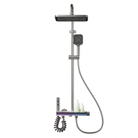 Ensemble de douche thermostatique intelligent en laiton Piano Key Design Bouton de contrôle Mitigeur de douche de salle de bain avec pommeau de douche à effet pluie