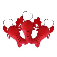 Jouet pour chien en peluche homard qui couine, en forme d'écrevisse, résistant à la mastication, interactif, en coton doux, pour la dentition des chiots et petits chiens