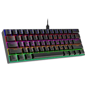 COUSO 61 Keys Compact Mechanical Keyboard 60 Percent Teclado Gamer RGB LED Backlit Bluetooth 60% Gaming Mechanical Keyboards