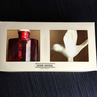 Parfum d'oiseau en céramique personnalisé 100ml bouteille cylindrique rouge diffuseur en céramique