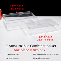 Grande boîte à tiramisu et conteneur en plastique de qualité alimentaire en PS, emballage rectangulaire personnalisable pour gâteaux, desserts, cadeaux et stockage