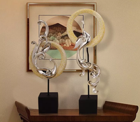 2023 table artisanat résine matériel oiseau paon figurine moderne paon Statue trophée décor à la maison