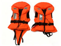 Gilet de sauvetage pour sports nautiques 50N, flottabilité 100N, rembourrage en mousse, support de tête, col réfléchissant, bandes réfléchissantes, fermeture éclair YKK, cordons réglables