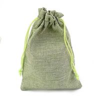 Draw String Petit mini sac à cordon en coton lin jute chanvre cadeau avec logo