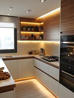 Ensembles d'armoires de cuisine modulaires sur mesure pour projets de décoration, design moderne, solutions de conception de modèles 3D, professionnel