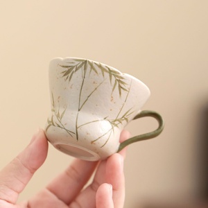 Tasse à thé en céramique à motif caramel peint à la main, petite tasse à thé, tasse d'accueil, tasse de dégustation, tasse de thé Kung Fu, tasse individuelle sous glaçure - Product Image 5