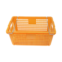 QS New Hot Items Caisses de légumes en plastique de haute qualité avec poignée en métal