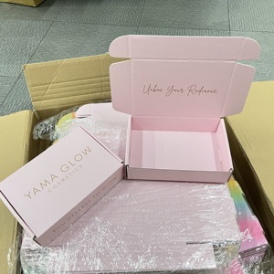 Scatole di Carta Ondulata Personalizzate per Imballaggio Prodotti, Confezioni Regalo in Nero e Rosa - Product Image 4