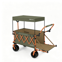 Chariot de camping pliable portable en métal durable avec roues pivotantes pour la vente ambulante en extérieur – Qualité supérieure