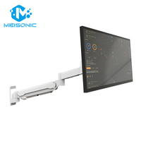 Support mural pour moniteur Meisonic T9-GA01-W PLUS en aluminium robuste, support d'affichage rotatif à 360°, nouvelle capacité de charge de 20 kg, 32 pouces