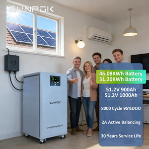 Paquete de Baterías LiFePO4 SUNPOK 51.2V 900Ah 1000Ah 46kWh 50kWh, Vertical y Móvil, con BMS de 300A y Pantalla Táctil - Product Image 1